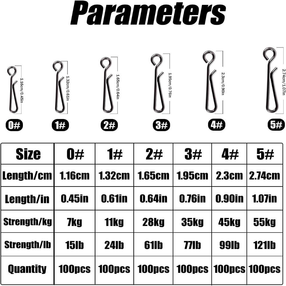 100 pièces de clips de pêche r - Saltwater Line avis et prix